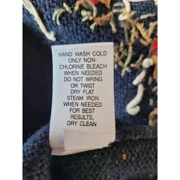 Croft & Barrow Cardigan Sweater S Womens Embroidered Black Full Zip Ramie Acryli - Picture 7 of 12